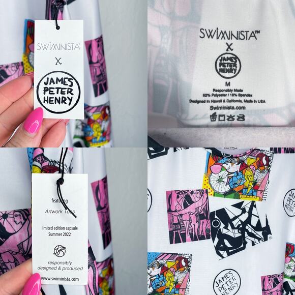 NWT Swiminista James Peter Henry Good Vibes Long Sleeve Rashguard Top Mens M - Picture 9 of 9